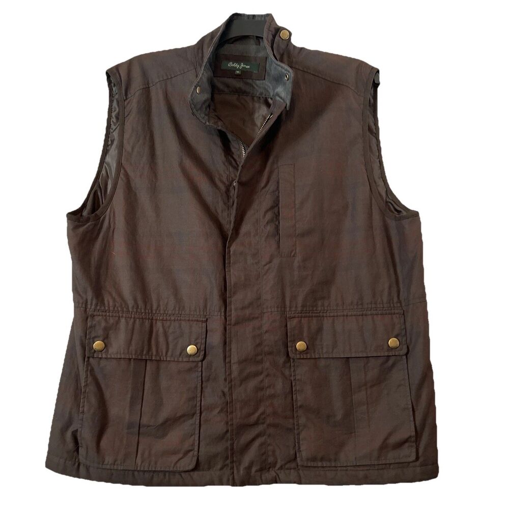 Bobby Jones Men's Inwood Brown Sportsman Full Zip Vest XL